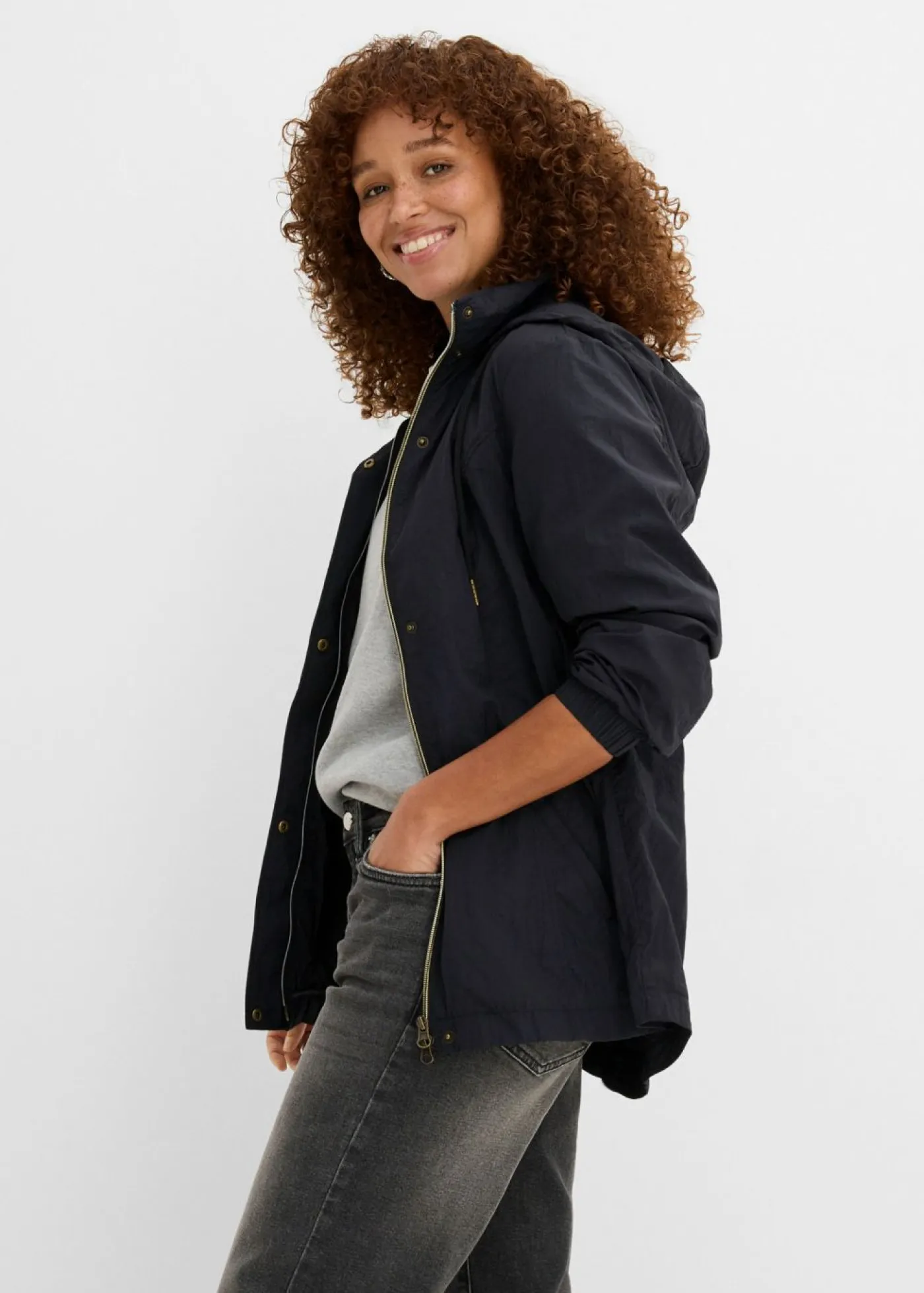 Clearance Chaqueta ligera de entretiempo con capucha Mujer Chaquetas Y Abrigos