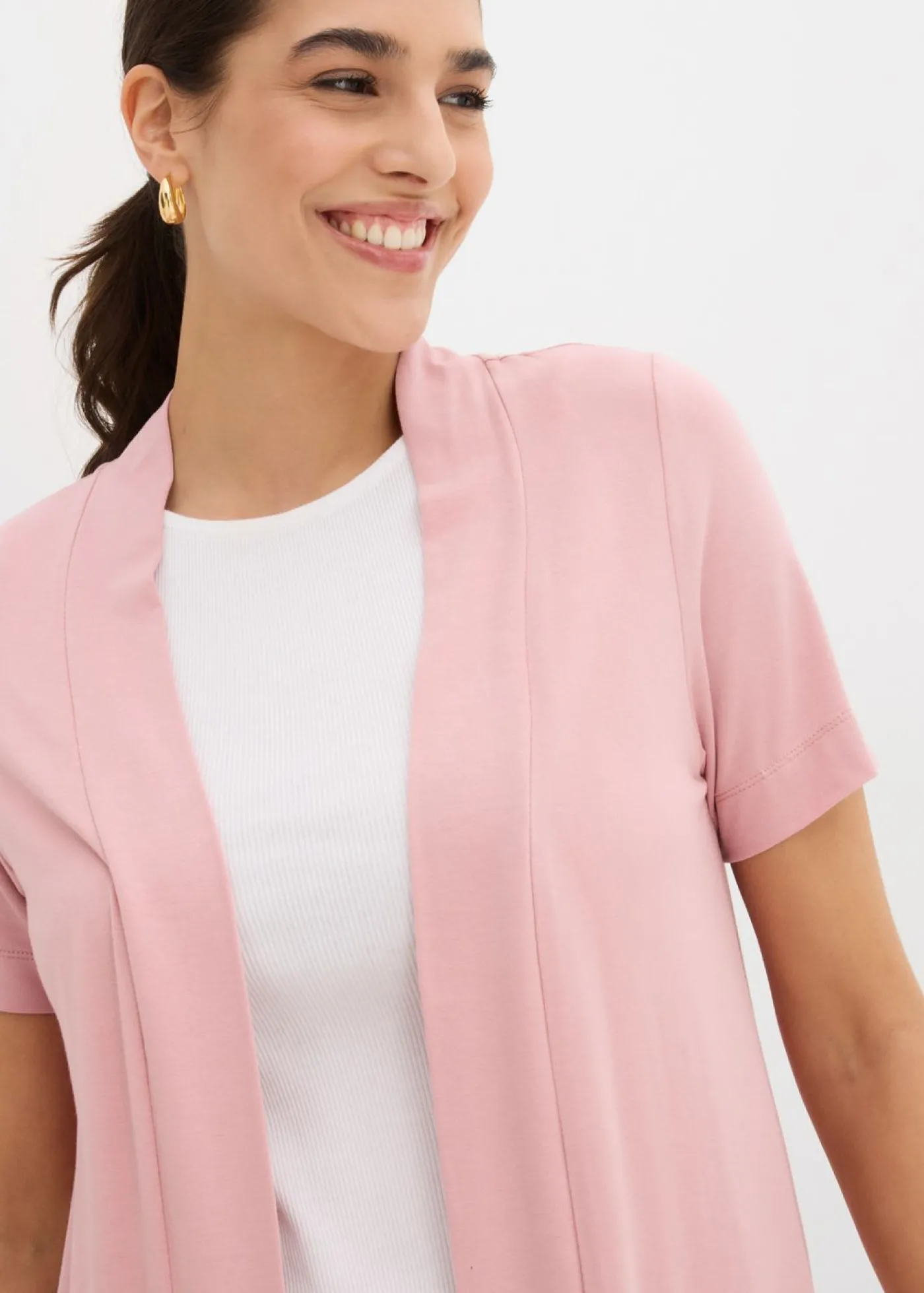 Outlet Chaqueta ligera de viscosa suave Mujer Básicos|Camisetas