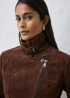 Clearance Chaqueta motera de ante Mujer Premium|Chaquetas Y Abrigos