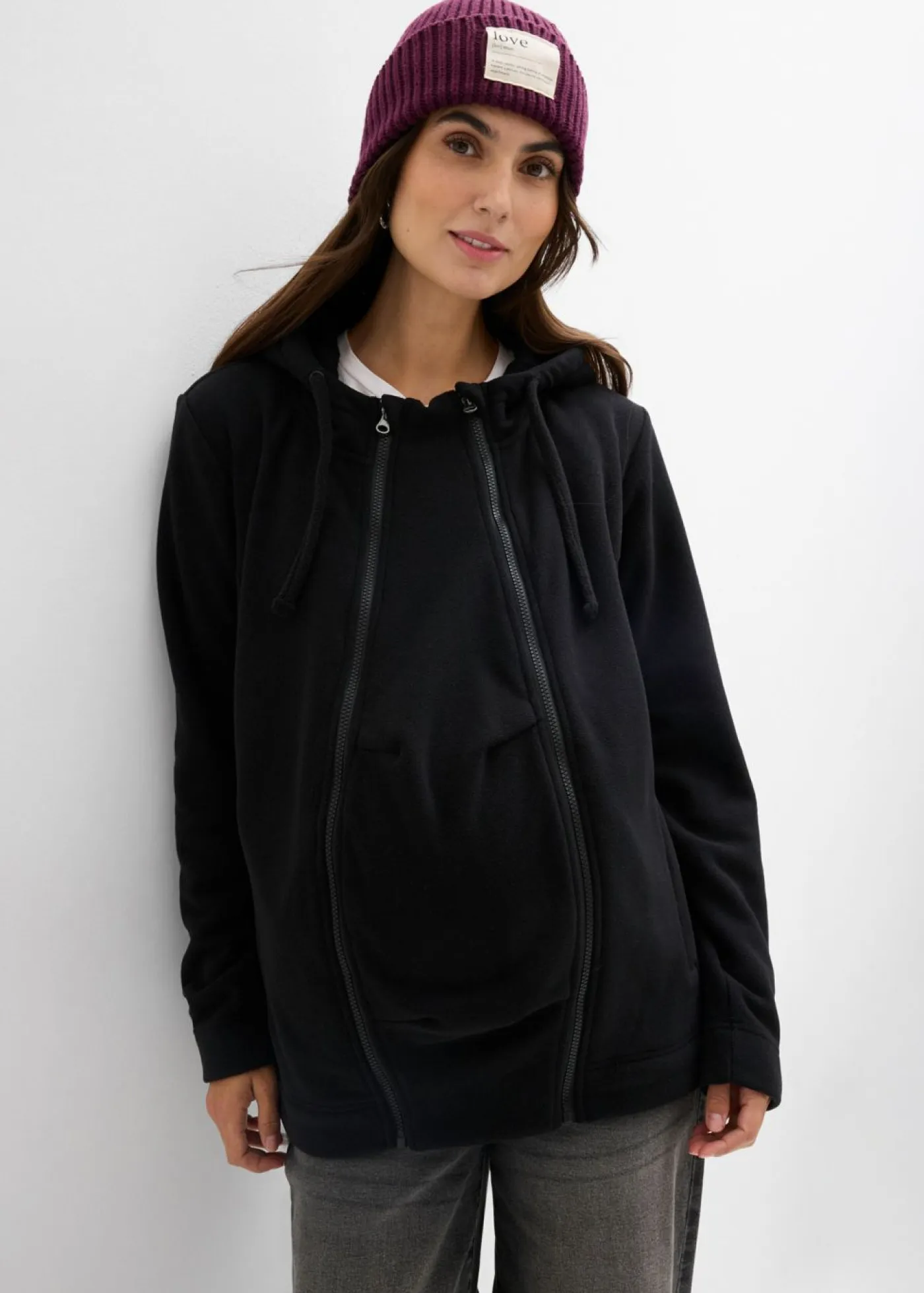 Chaqueta polar 4 en 1 con inserto para bebé y función de porteo en la parte delantera y trasera Mujer Premamá