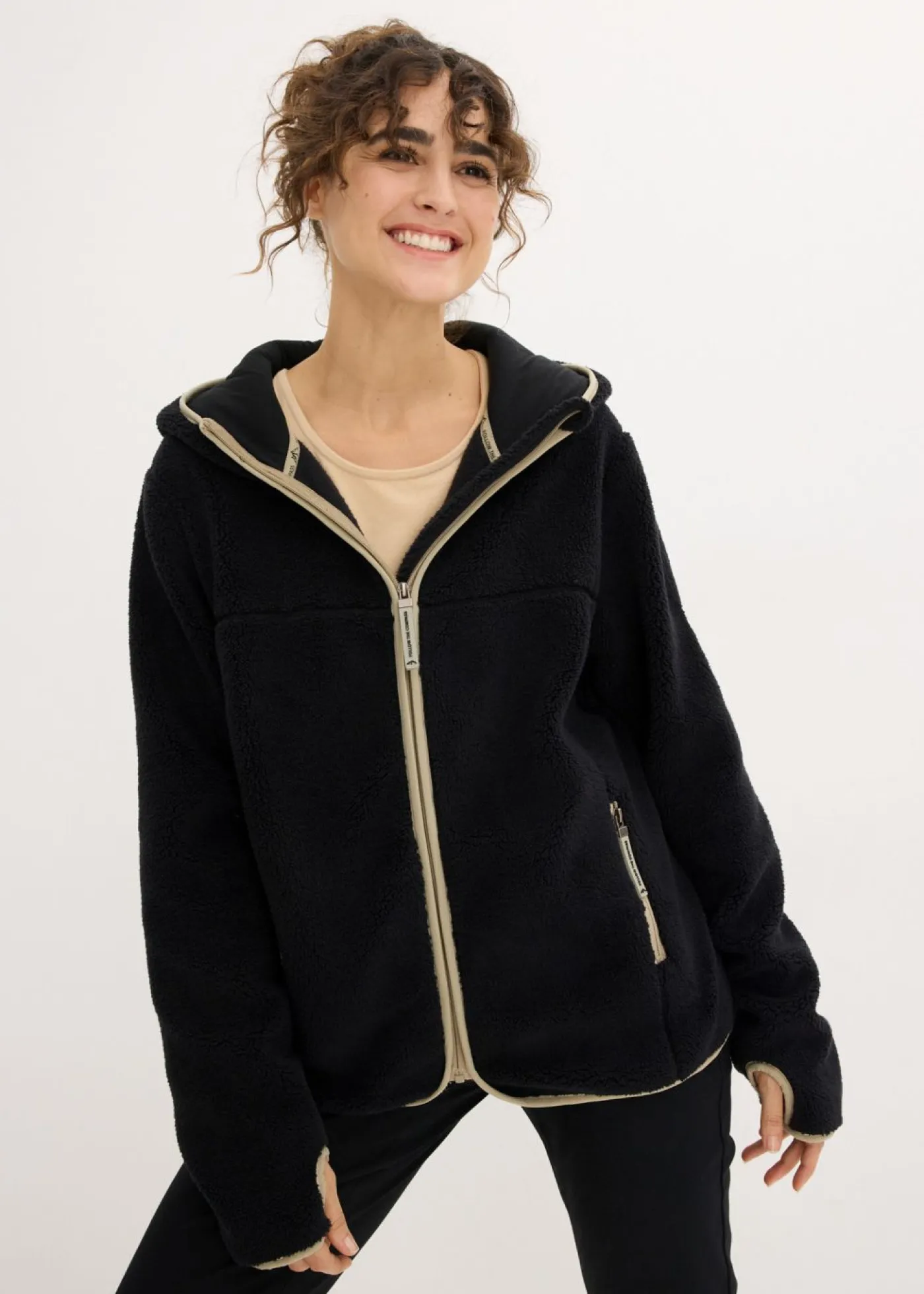 Chaqueta polar con capucha Mujer Ropa Cómoda|Chaquetas Y Abrigos