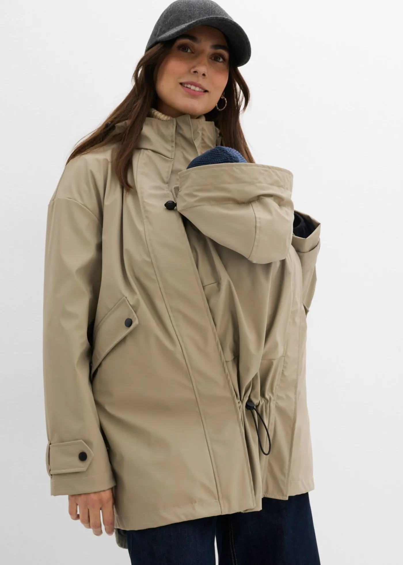 Clearance Chaqueta premamá impermeable 6 en 1 con inserto de porteo y chaqueta polar desmontable Mujer Premamá