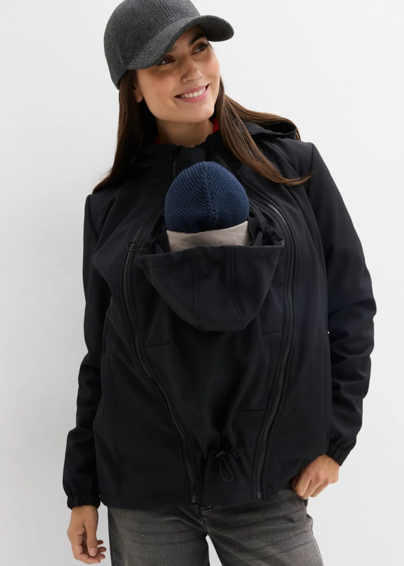 Clearance Chaqueta softshell 4 en 1 con inserto para bebé en la parte delantera y trasera Mujer Premamá