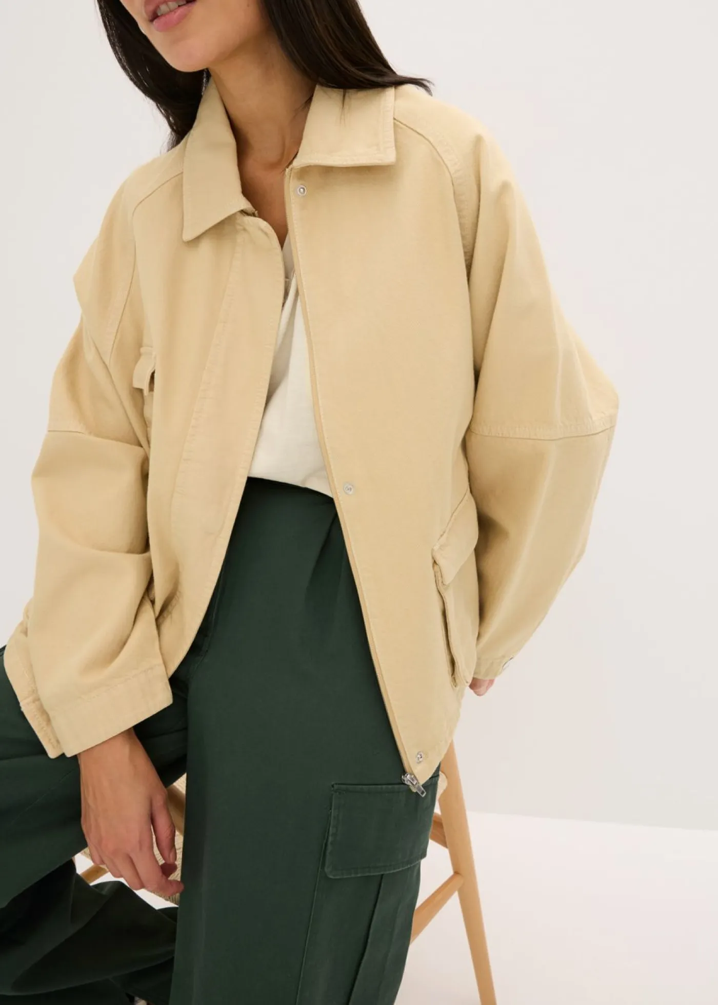Sale Chaqueta tipo militar de algodón puro Mujer Chaquetas Y Abrigos