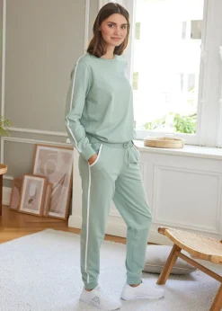 Outlet Chándal de algodón puro (conjunto de 2 piezas) Mujer Pantalones