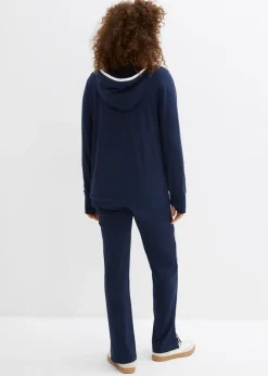 Clearance Chándal elástico de algodón (2 piezas) Mujer Ropa Cómoda|Pantalones