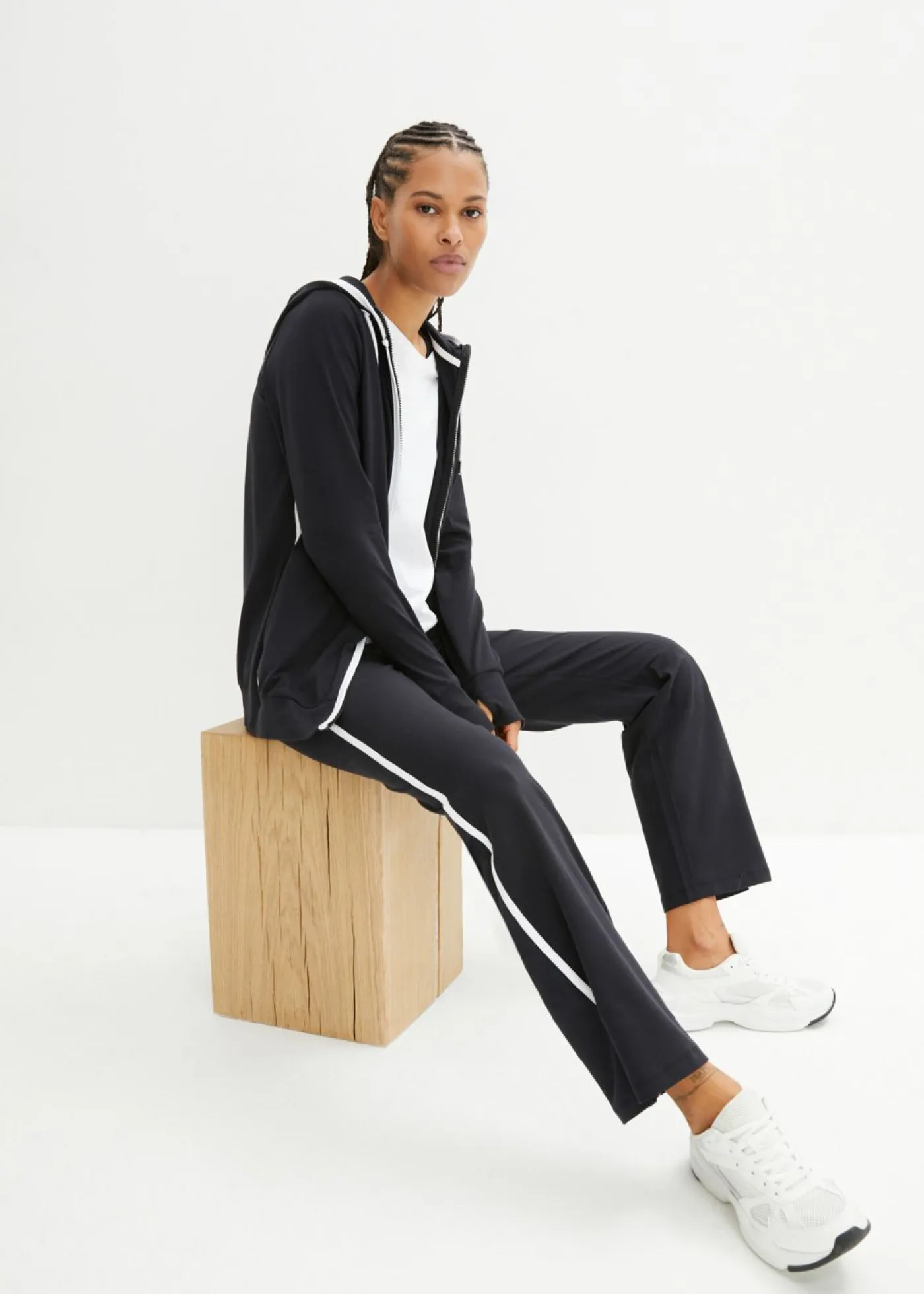 Sale Chándal elástico de algodón (2 piezas) Mujer Ropa Cómoda|Pantalones
