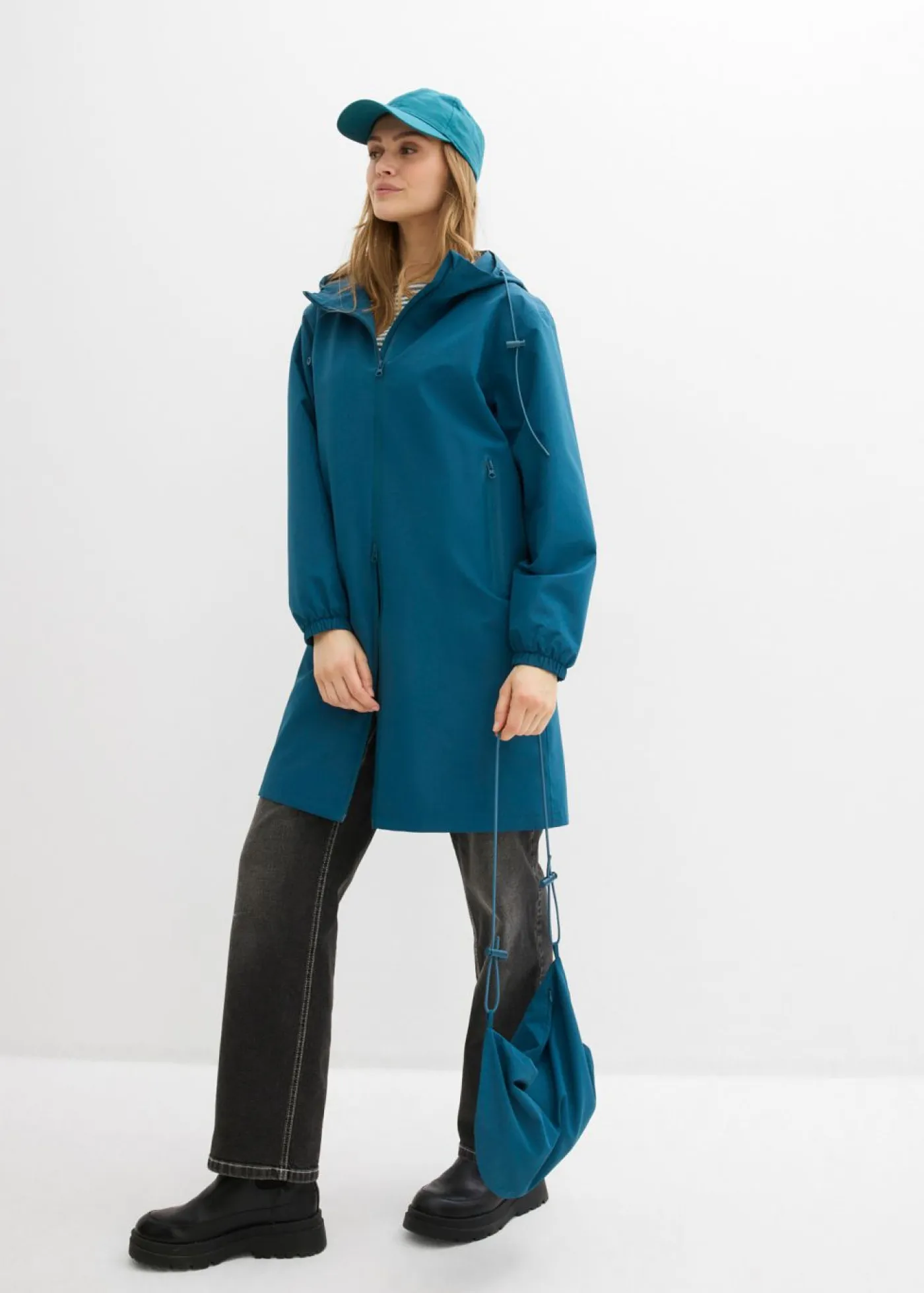 Hot Chubasquero ligero con bolso estilo bandolera Mujer Chaquetas Y Abrigos|Novedades