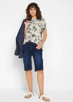 Clearance Cómoda bermuda vaquera elástica Mujer Vaqueros