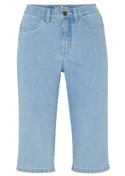 Clearance Cómodas bermudas vaqueras con elástico Mujer Shorts|Vaqueros