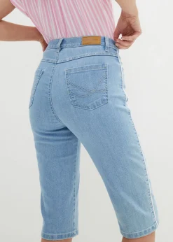 Clearance Cómodas bermudas vaqueras con elástico Mujer Shorts|Vaqueros