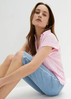 Clearance Cómodas bermudas vaqueras con elástico Mujer Shorts|Vaqueros