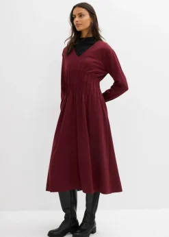 Clearance Cómodo vestido de mezcla de viscosa con pinzas decorativas Mujer Esenciales|Vestidos
