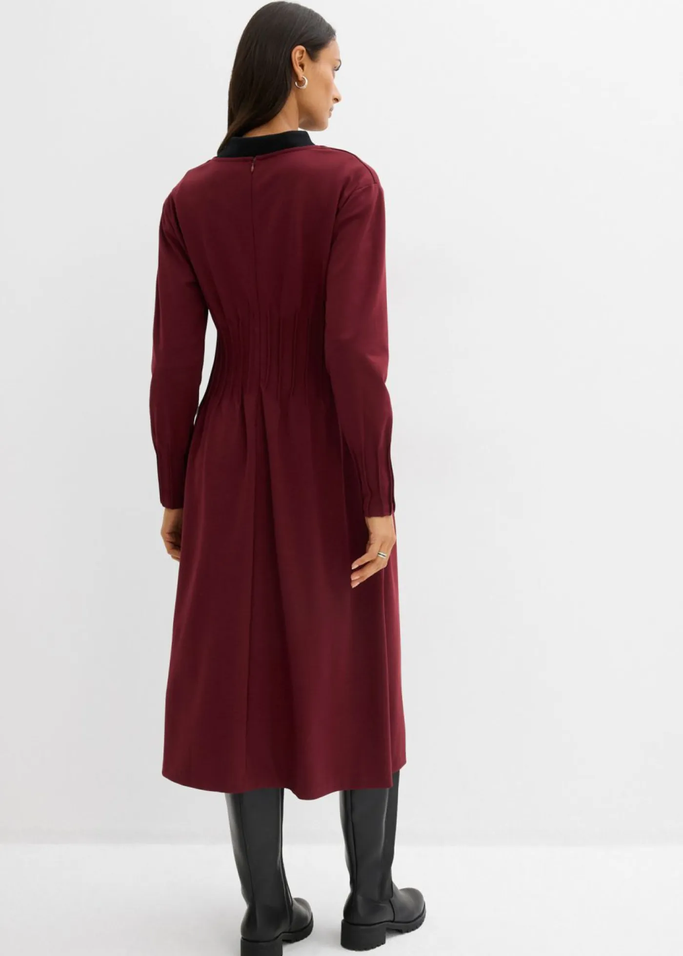 Clearance Cómodo vestido de mezcla de viscosa con pinzas decorativas Mujer Esenciales|Vestidos