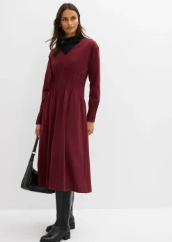 Clearance Cómodo vestido de mezcla de viscosa con pinzas decorativas Mujer Esenciales|Vestidos