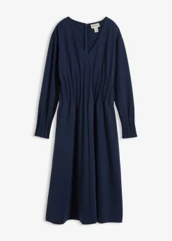 Discount Cómodo vestido de mezcla de viscosa con pinzas decorativas Mujer Esenciales|Vestidos