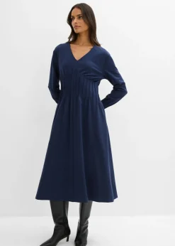 Discount Cómodo vestido de mezcla de viscosa con pinzas decorativas Mujer Esenciales|Vestidos