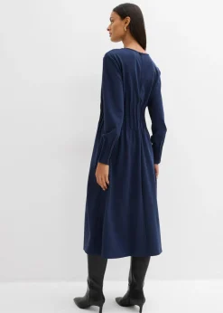 Discount Cómodo vestido de mezcla de viscosa con pinzas decorativas Mujer Esenciales|Vestidos