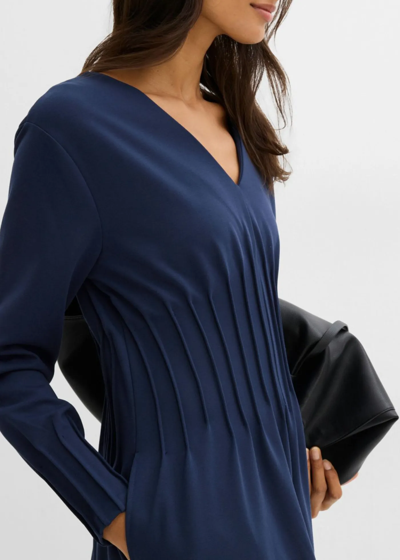 Discount Cómodo vestido de mezcla de viscosa con pinzas decorativas Mujer Esenciales|Vestidos