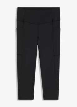 Cómodos leggings deportivos capri con bolsillo para móvil y material de secado rápido Mujer Ropa Deportiva|Pantalones