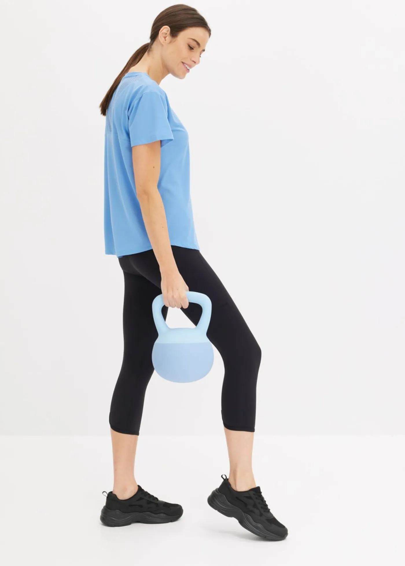 Cómodos leggings deportivos capri con bolsillo para móvil y material de secado rápido Mujer Ropa Deportiva|Pantalones