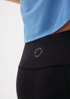 Cómodos leggings deportivos capri con bolsillo para móvil y material de secado rápido Mujer Ropa Deportiva|Pantalones
