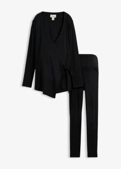 Outlet Conjunto de camiseta cruzada premamá con cómodos leggings (2 piezas) Mujer Premamá