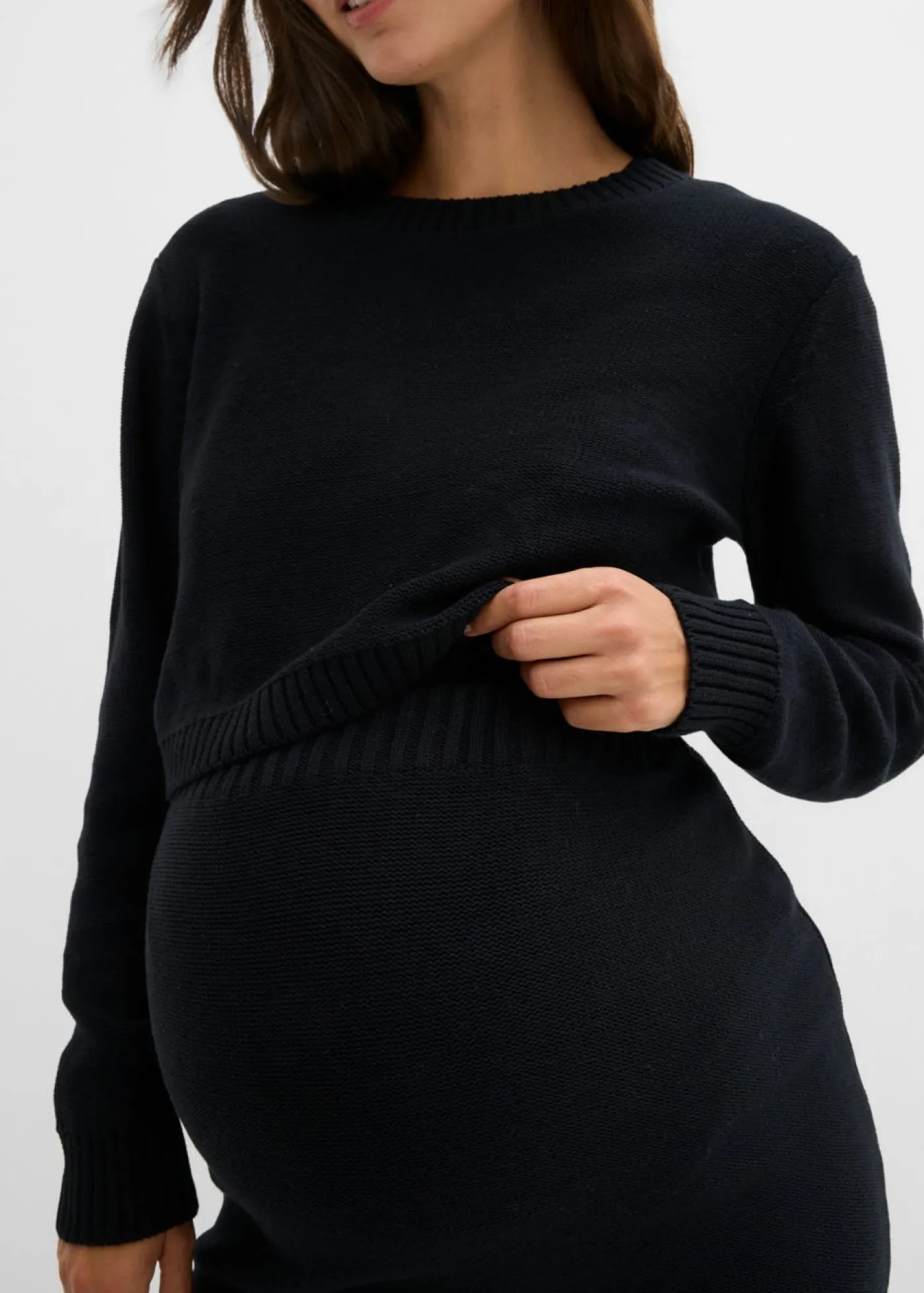 Discount Conjunto de jersey y falda de algodón orgánico para durante y después del embarazo (2 piezas) Mujer Premamá