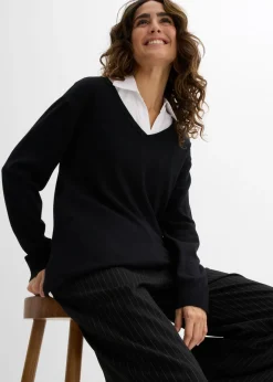 Outlet Conjunto premamá/de lactancia compuesto por jersey y blusa sin mangas de algodón orgánico Mujer Premamá