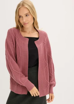 Cárdigan con patrón trenzado Mujer Jerséis|Ropa De Punto