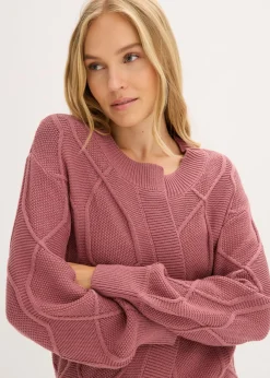 Cárdigan con patrón trenzado Mujer Jerséis|Ropa De Punto