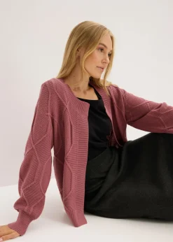 Cárdigan con patrón trenzado Mujer Jerséis|Ropa De Punto