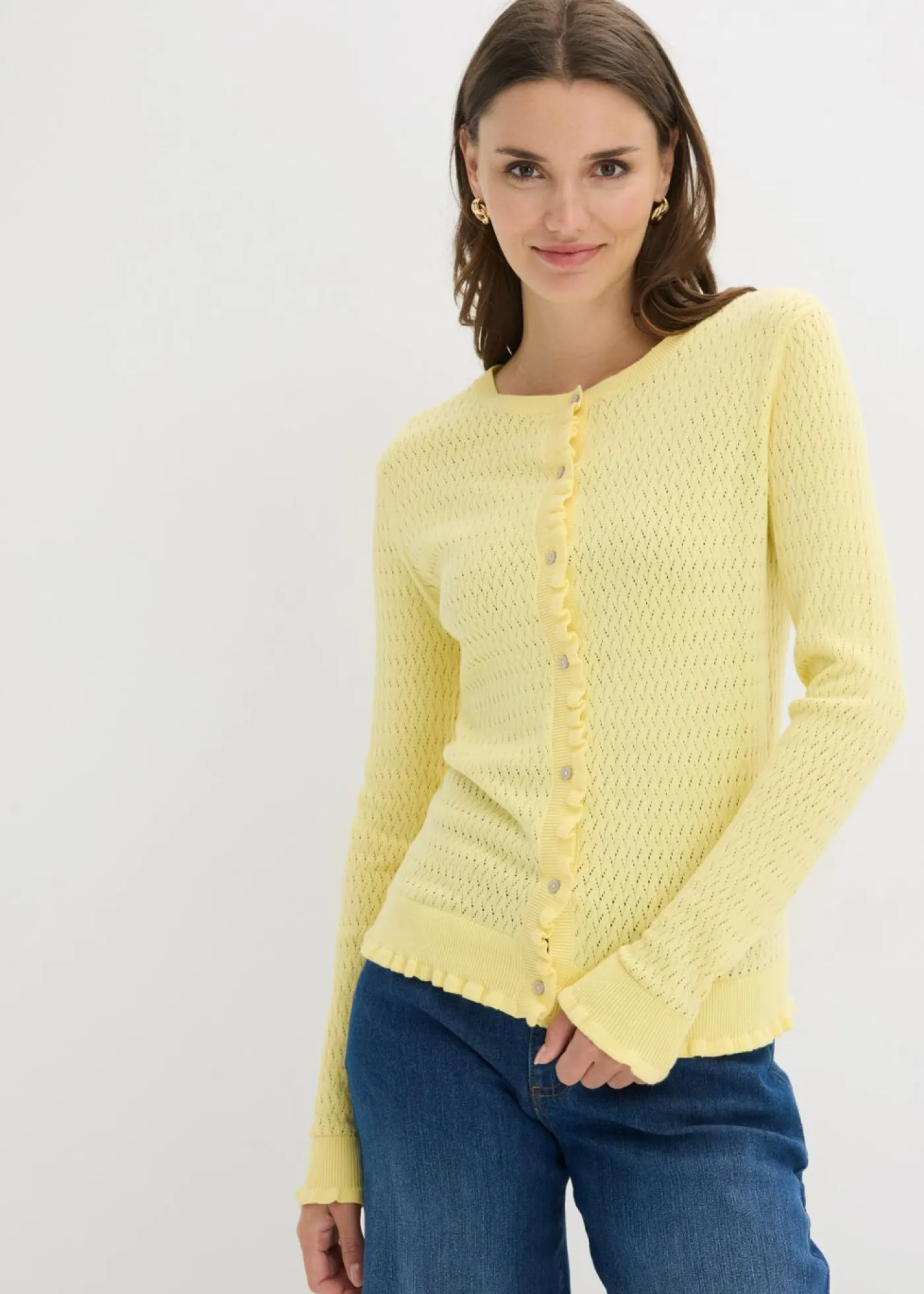 Discount Cárdigan de ajour de mezcla de algodón Mujer Jerséis|Novedades
