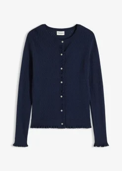 Online Cárdigan de ajour de mezcla de algodón Mujer Jerséis|Novedades