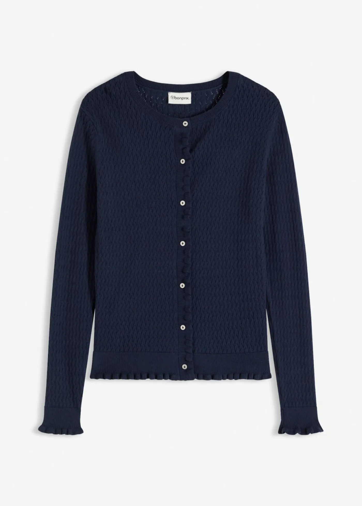 Online Cárdigan de ajour de mezcla de algodón Mujer Jerséis|Novedades