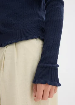 Online Cárdigan de ajour de mezcla de algodón Mujer Jerséis|Novedades