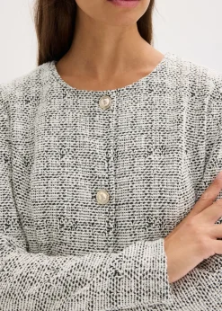 New Cárdigan de bouclé de algodón Mujer Jerséis|Ropa De Punto
