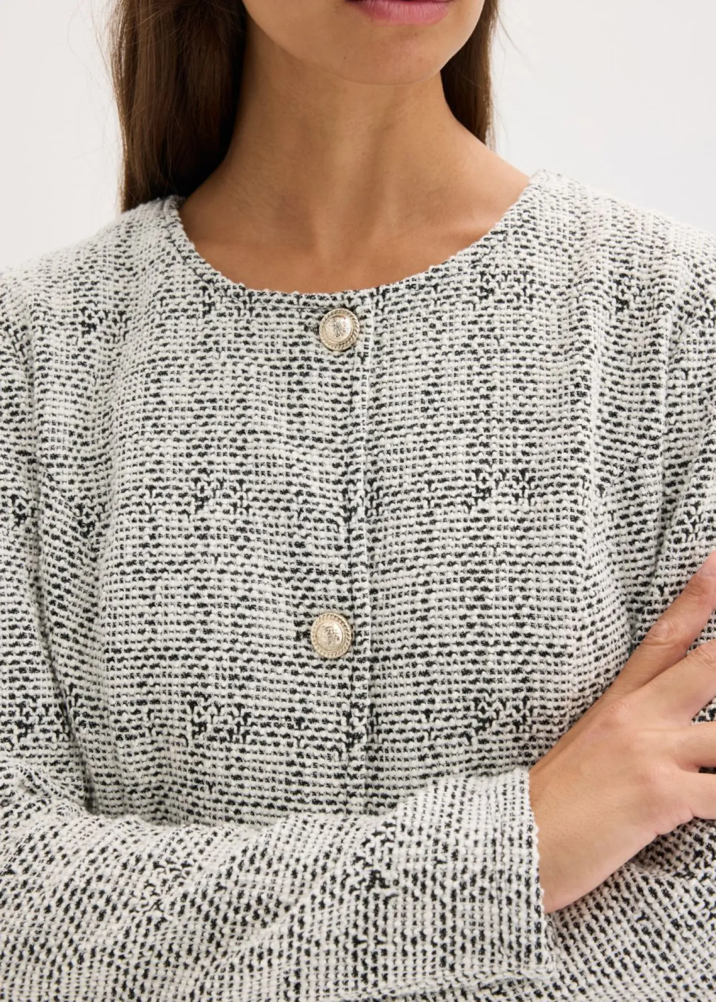 New Cárdigan de bouclé de algodón Mujer Jerséis|Ropa De Punto