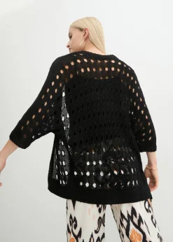 Online Cárdigan de punto ajour con hilo brillante Mujer Jerséis|Ropa De Punto