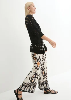 Online Cárdigan de punto ajour con hilo brillante Mujer Jerséis|Ropa De Punto
