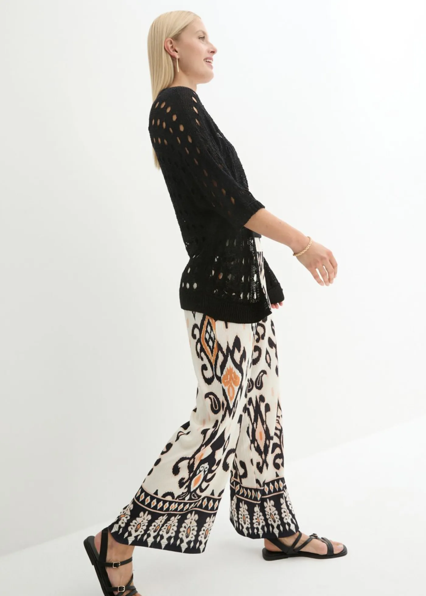 Online Cárdigan de punto ajour con hilo brillante Mujer Jerséis|Ropa De Punto