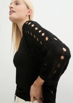 Online Cárdigan de punto ajour con hilo brillante Mujer Jerséis|Ropa De Punto