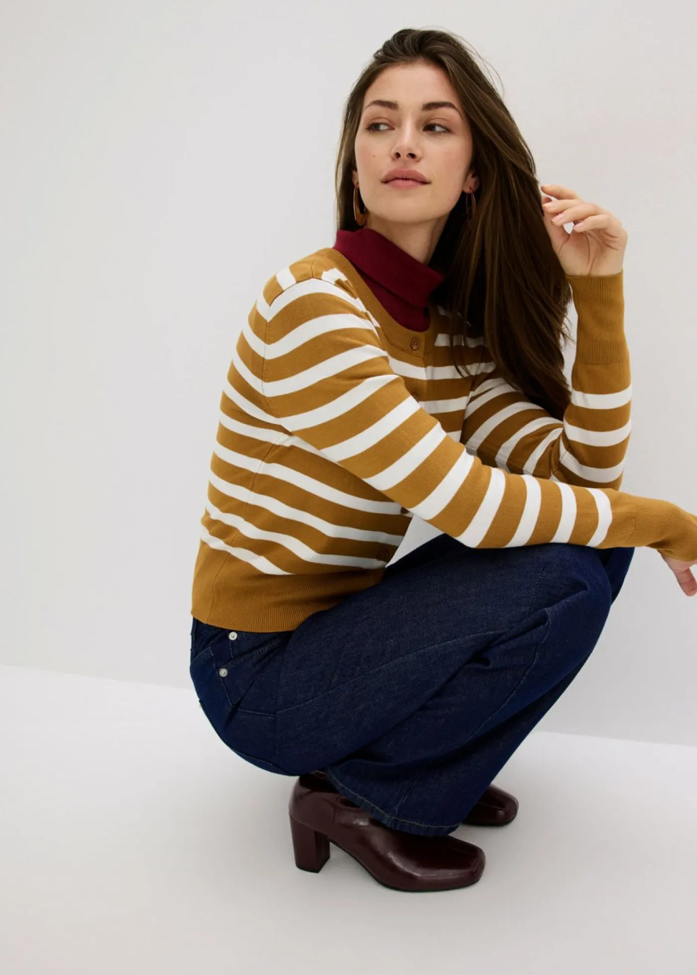 Best Cárdigan de punto fino con rayas Mujer Jerséis|Ropa De Punto