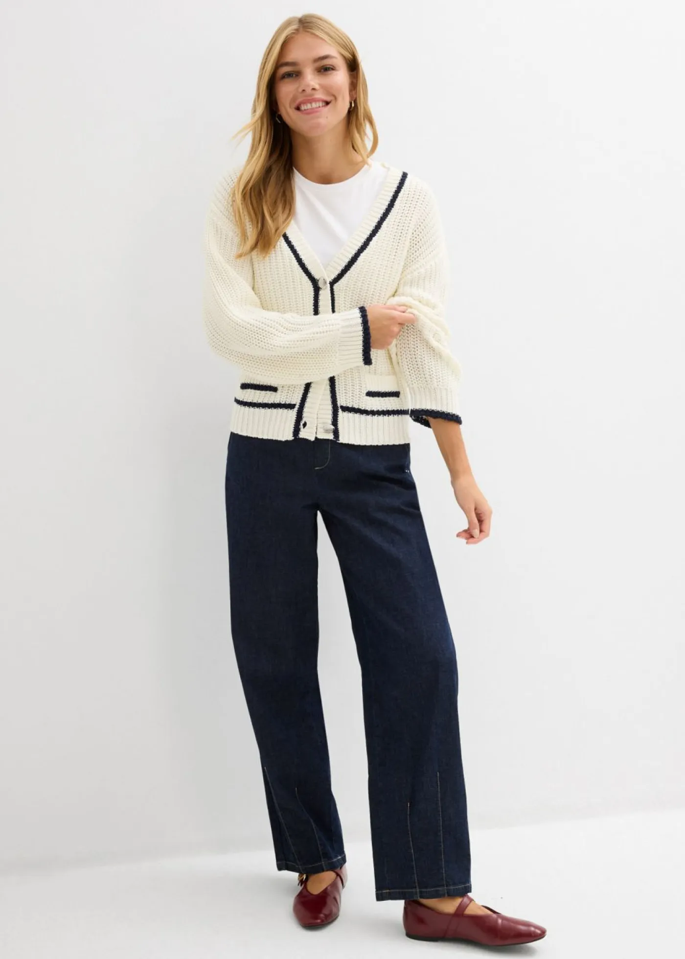 Discount Cárdigan de punto grueso de mezcla de algodón Mujer Jerséis|Ropa De Punto