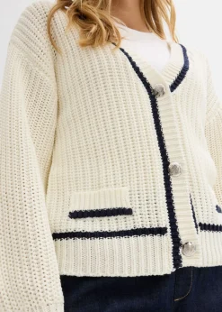 Discount Cárdigan de punto grueso de mezcla de algodón Mujer Jerséis|Ropa De Punto