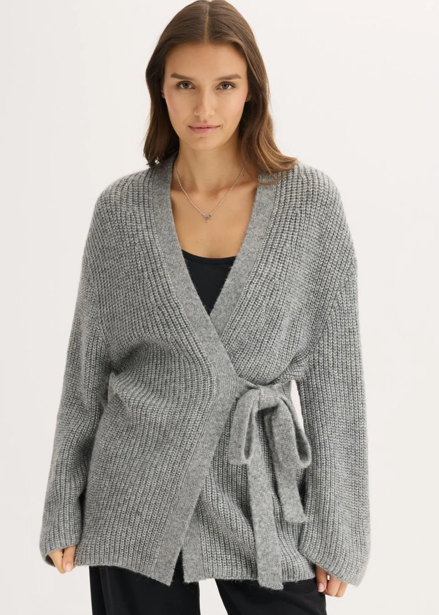 Discount Cárdigan holgado con diseño cruzado Mujer Esenciales|Jerséis
