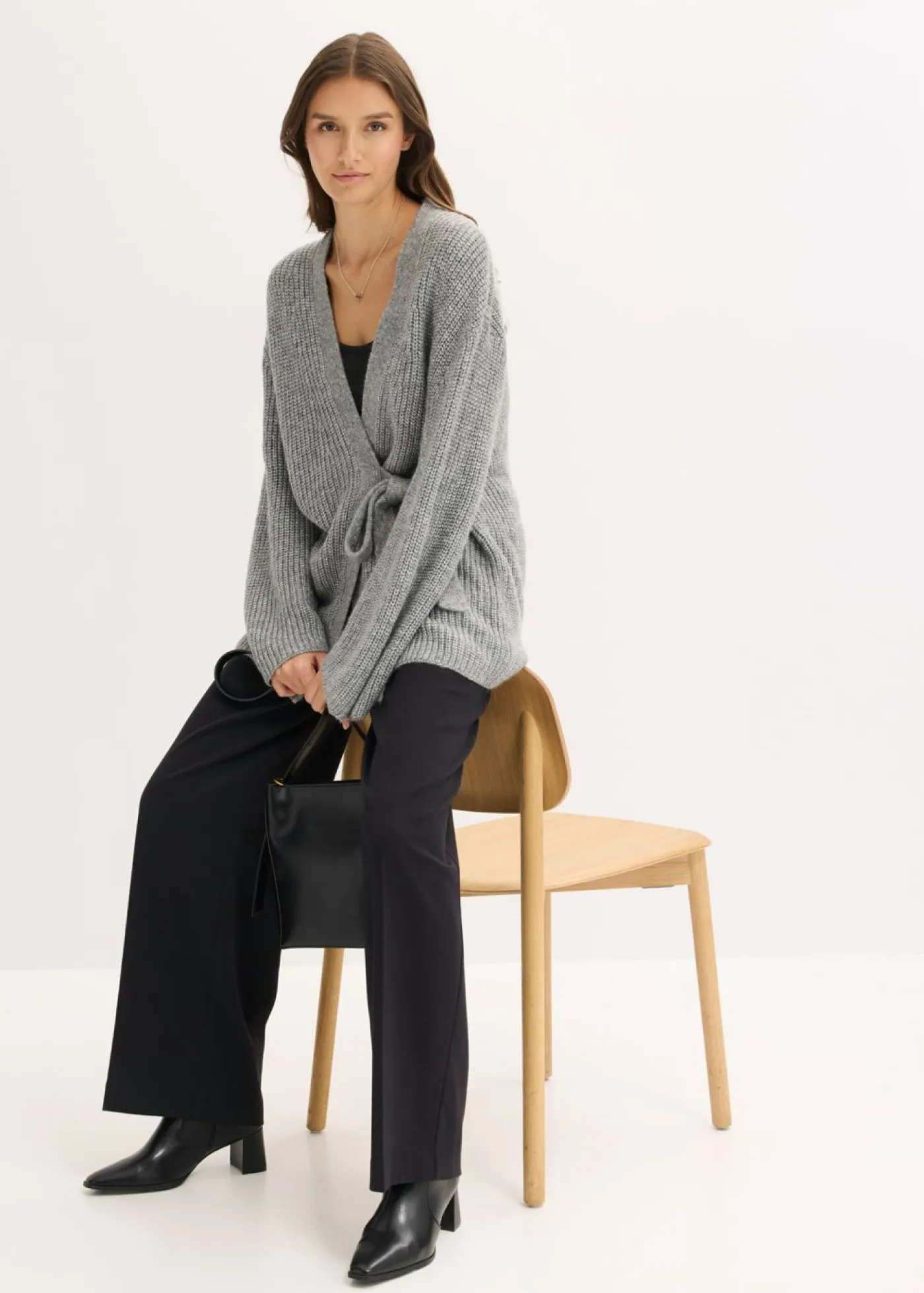Discount Cárdigan holgado con diseño cruzado Mujer Esenciales|Jerséis