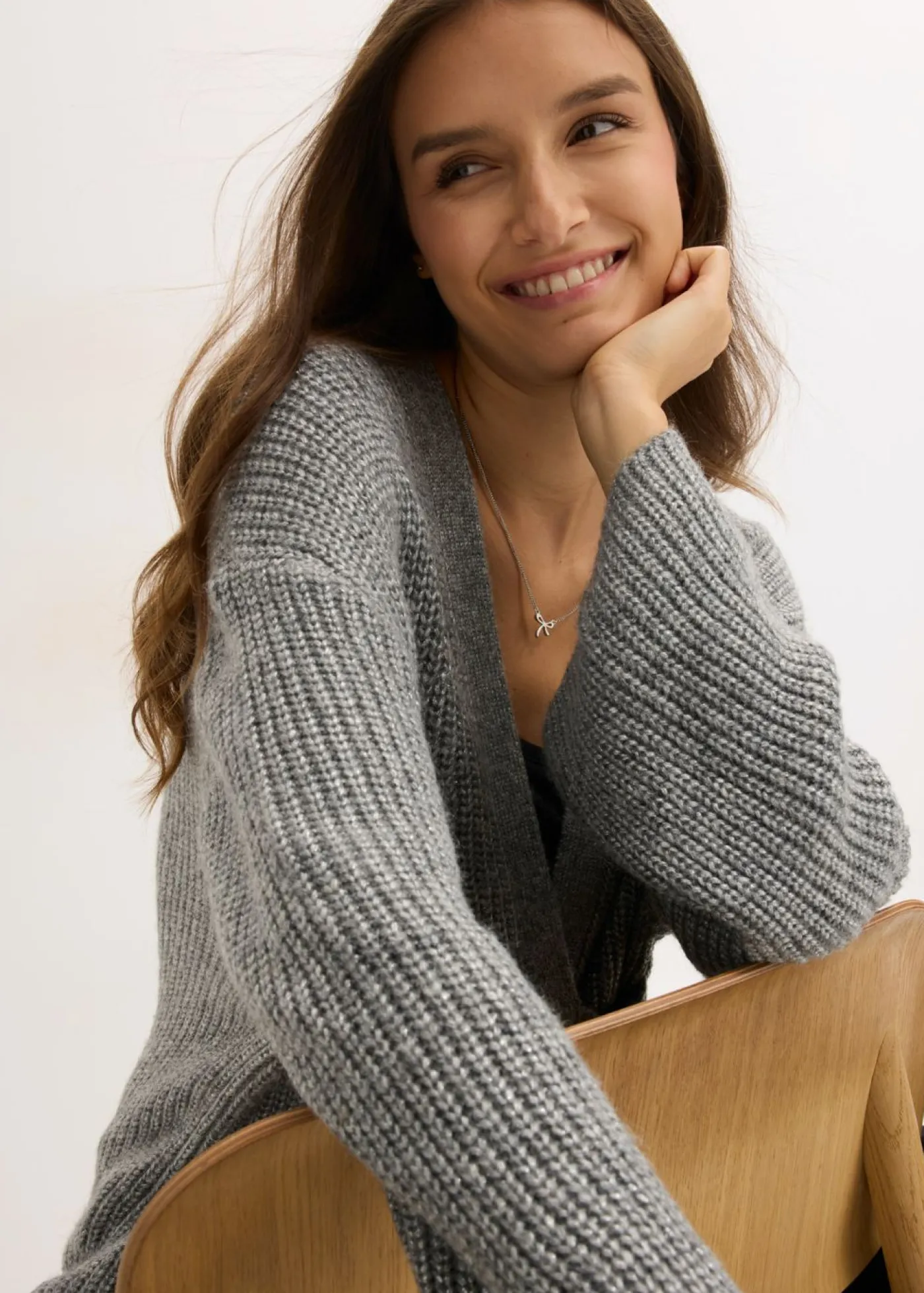 Discount Cárdigan holgado con diseño cruzado Mujer Esenciales|Jerséis