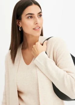 Best Cárdigan largo de punto con viscosa Mujer Jerséis|Ropa De Punto