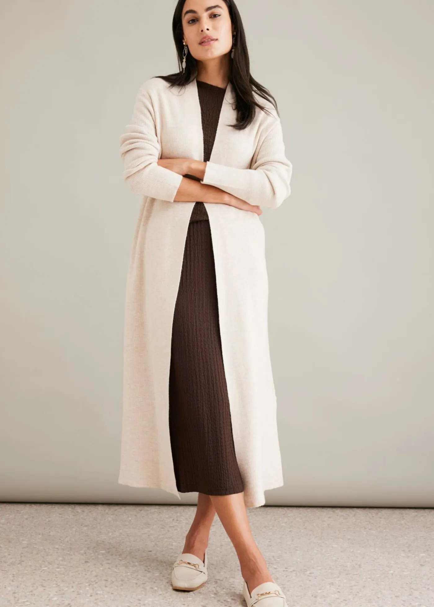 Best Cárdigan largo de punto con viscosa Mujer Jerséis|Ropa De Punto